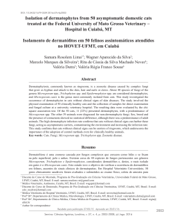 Isolation of dermatophytes from 50 asymptomatic domestic cats
