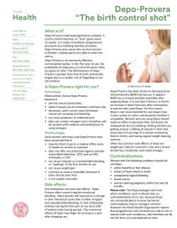 Depo-Provera &ldquo;The birth control shot&rdquo;