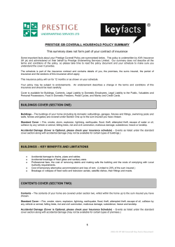 1 PRESTIGE GB COVERALL HOUSEHOLD POLICY SUMMARY