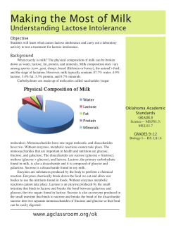 Making the Most of Milk: Understanding Lactose - Oklahoma 4-H