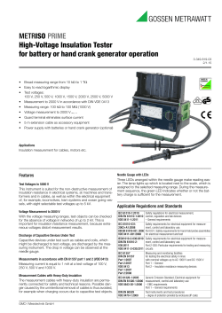 METRISO PRIME High-Voltage Insulation Tester for battery or hand