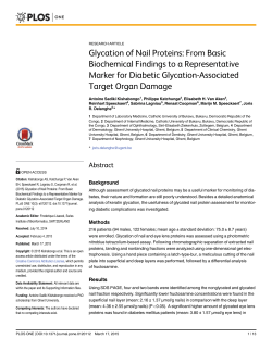 Glycation of Nail Proteins: From Basic Biochemical Findings to a