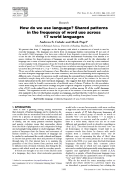 How do we use language? - Philosophical Transactions of the Royal