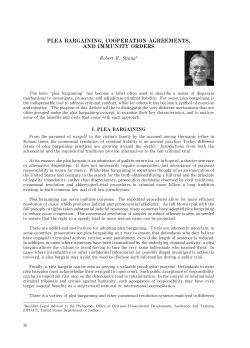 plea bargaining, cooperation agreements, and immunity orders