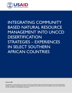 Integrating Community Based Natural Resource Management into