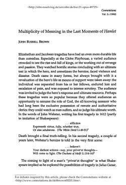 Multiplicity of Meaning in the Last Moments of Hamlet