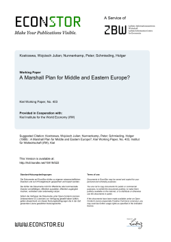 A Marshall Plan for Middle and Eastern Europe?