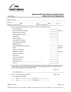 Detective/Security Agency Questionnaire