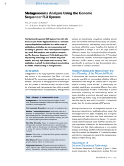 Metagenomics Analysis Using the Genome Sequencer FLX System