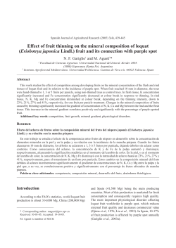 Effect of fruit thinning on the mineral composition of loquat