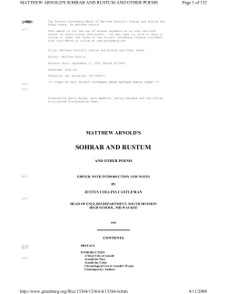 Matthew Arnold`s Poetry