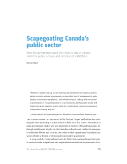 Scapegoating Canada`s public sector