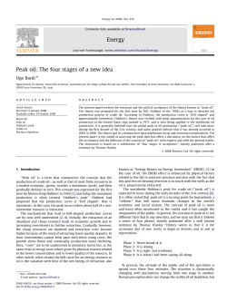 Peak oil: The four stages of a new idea ARTICLE IN PRESS Energy