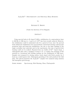 Spectroscopy and Spectral Hole Burning by Richard E. Brown