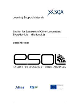 ESOL Access 2 Everyday Communication Student Notes