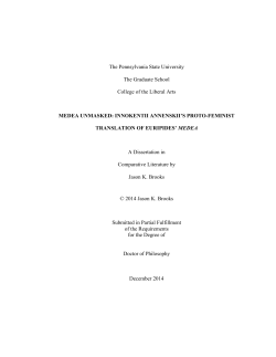 Medea Unmasked: Innokentii Annenskii`s Proto