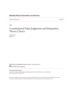 Constitutional Value Judgments and Interpretive Theory Choice