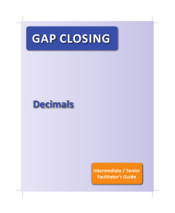 Gap Closing I/S Facilitator`s