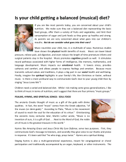 Is your child getting a balanced (musical) diet?