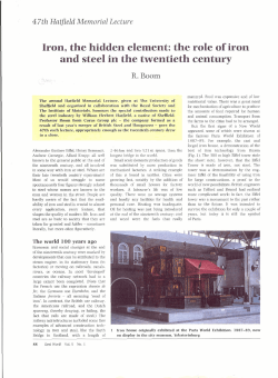 Iron, the hidden element: the role of iron and steel in the twentieth
