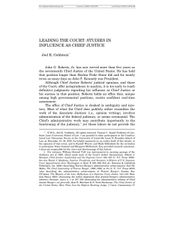 Leading the Court: Studies in Influence as Chief