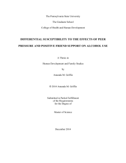 DIFFERENTIAL SUSCEPTIBILITY TO THE EFFECTS OF PEER