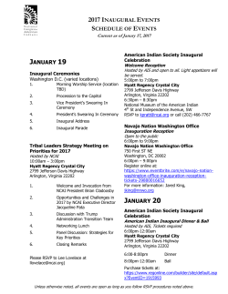 the Inaugural Schedule of Events for the week.