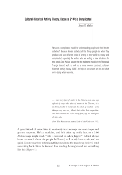 Cultural-Historical Activity Theory: Because S*#t is