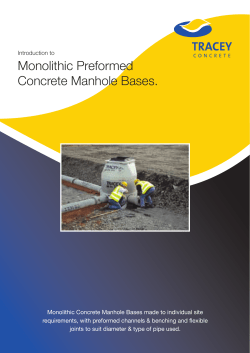 Monolithic Preformed Concrete Manhole Bases.