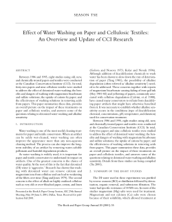 Effect of Water Washing on Paper and Cellulosic Textiles: An