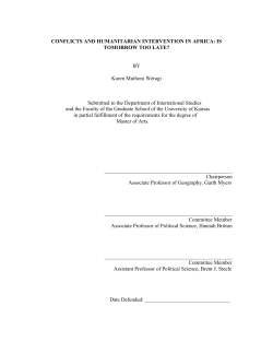 humanitarian intervention in africa: is tomorrow