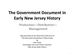 The Government Document in Early New Jersey History
