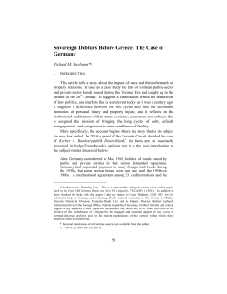 Sovereign Debtors Before Greece - University of Kansas School of