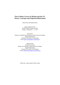 Post-Cabinet Careers in Britain and the US: Theory, Concepts and