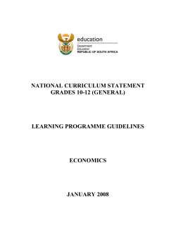 learning programme guidelines economics january 2008