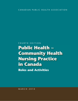 Public Health ~ Community Health Nursing Practice in Canada