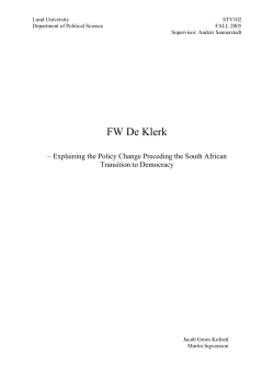 FW De Klerk - Lund University Publications