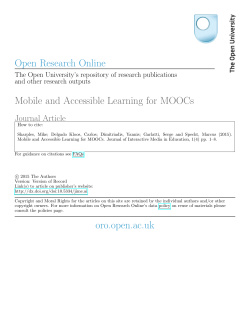 Mobile and Accessible Learning for MOOCs