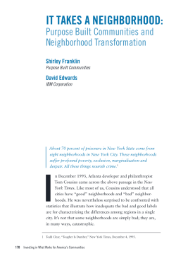It Takes a Neighborhood: Purpose Built Communities and