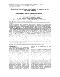 Evaluating Factors Responsible for Gully Development at the