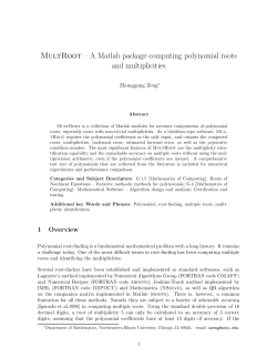 MultRoot &ndash; A Matlab package computing polynomial roots and