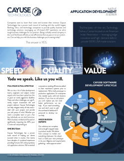 speed quality value - Cayuse Technologies