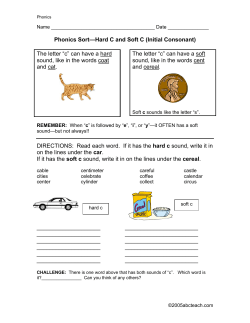 Phonics Sort&mdash;Hard C and Soft C (Initial Consonant)