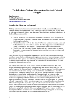 The Palestinian National Movement and the Anti