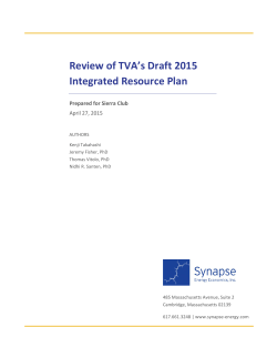 Review of TVA`s Draft 2015 Integrated Resource Plan
