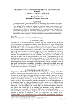 the production and interpretation of the compound words