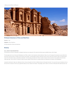 FD Desert Adventure of Petra and Wadi Rum Itinerary