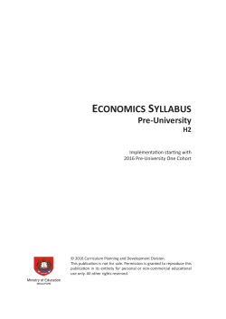 2016 Economics Syllabus (Pre-University) H2