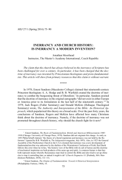 inerrancy and church history: is inerrancy a