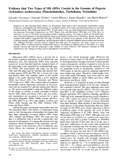 Evidence that Two Types of 18s rDNA Coexist in the Genome of